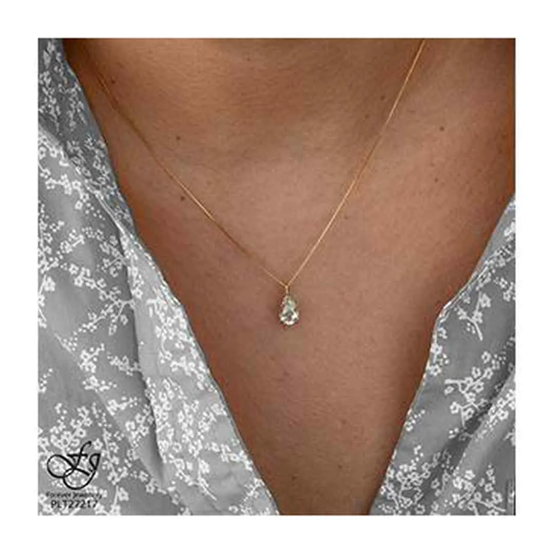 10K Yellow Gold White Topaz Necklace