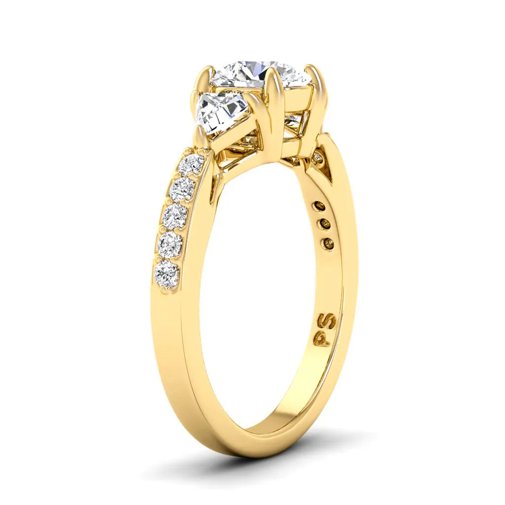 1.10-3.60 CT Round & Triangle Cut Lab Grown Diamonds - Engagement Ring