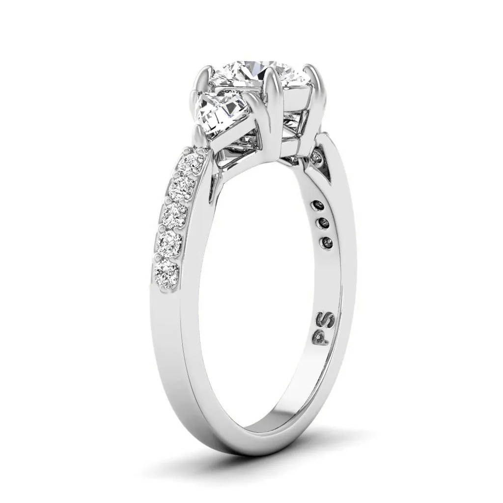 1.10-3.60 CT Round & Triangle Cut Lab Grown Diamonds - Engagement Ring