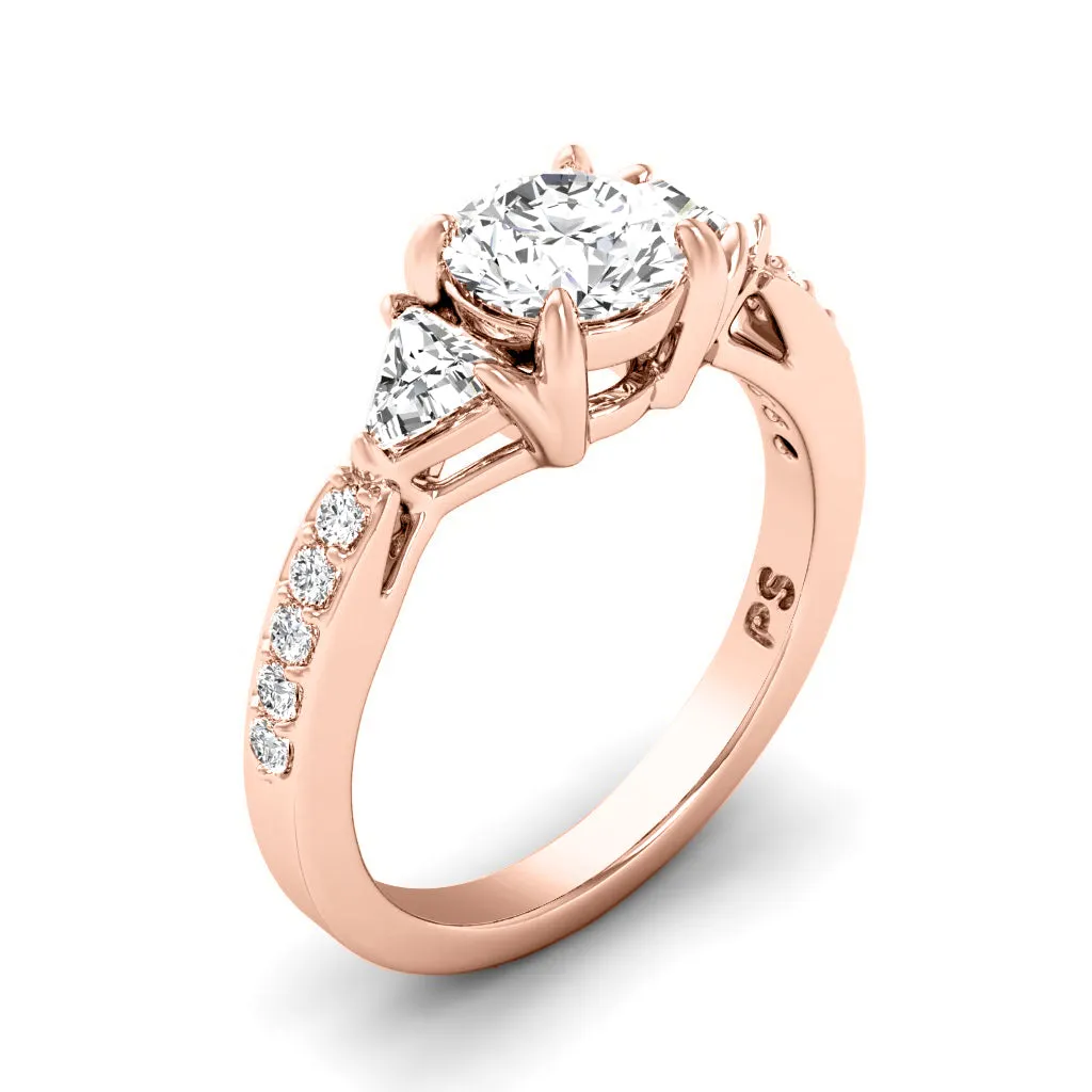 1.10-3.60 CT Round & Triangle Cut Lab Grown Diamonds - Engagement Ring