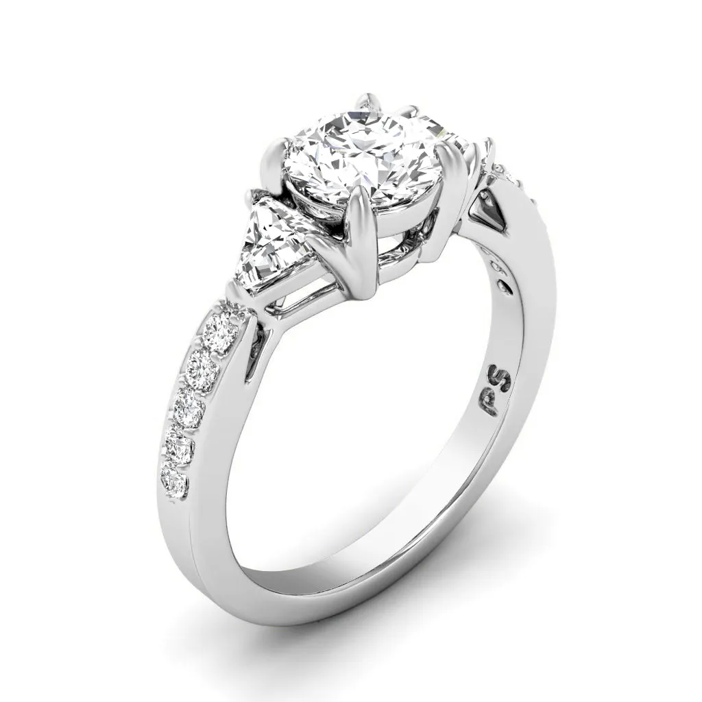 1.10-3.60 CT Round & Triangle Cut Lab Grown Diamonds - Engagement Ring