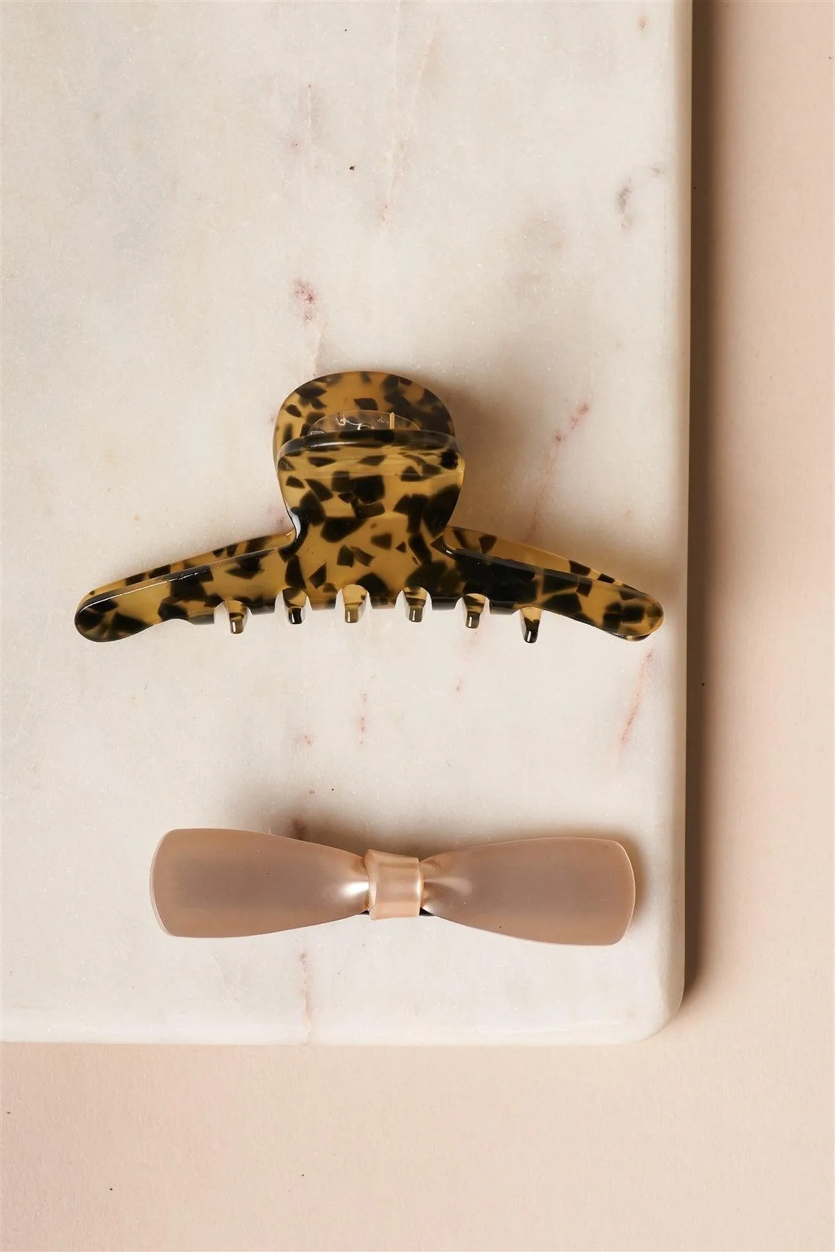 12pcs Cheetah Butterfly Clip Icy Pink Bow Barrette Set