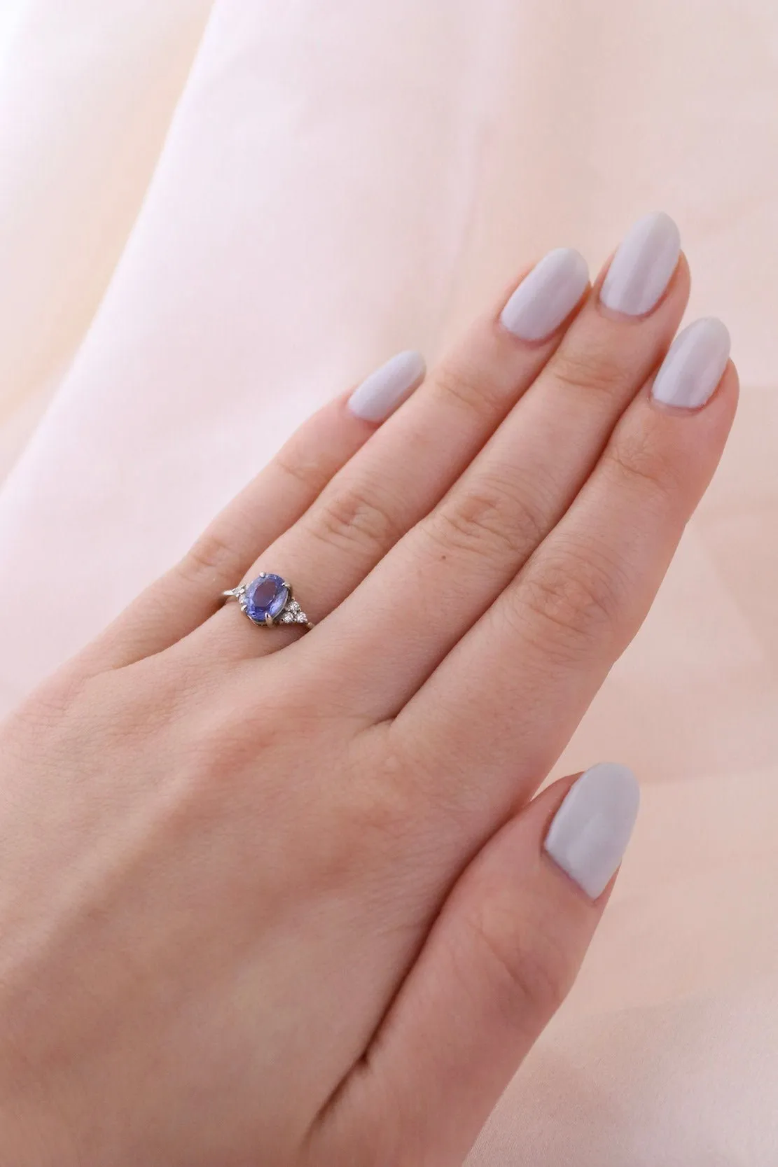 14K Cornflower Sapphire Engagement Ring