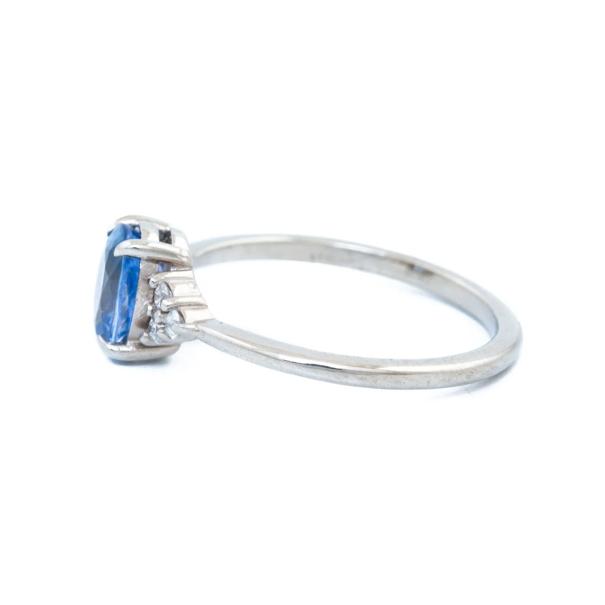 14K Cornflower Sapphire Engagement Ring