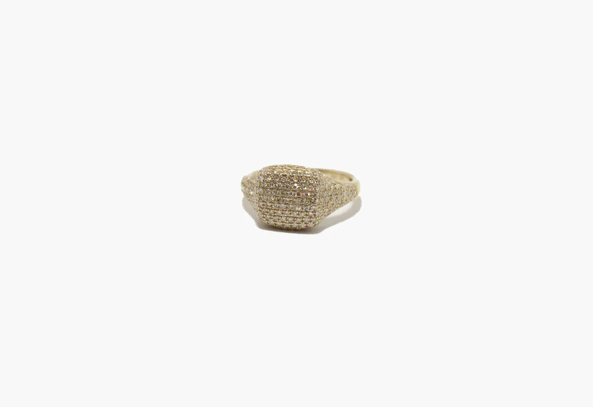14k Gold Pavé Diamond Pinky Ring