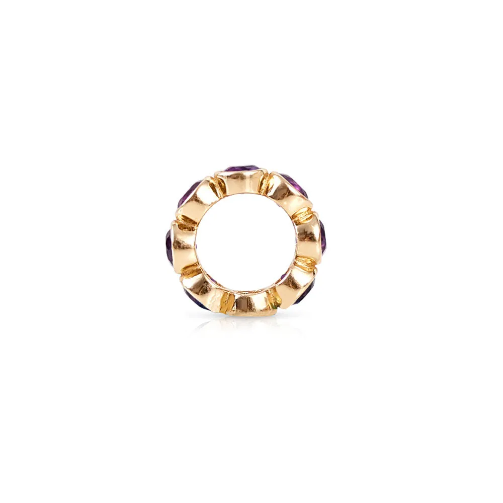 14K GOLD PINK TOPAZ ETERNITY RONDELLE