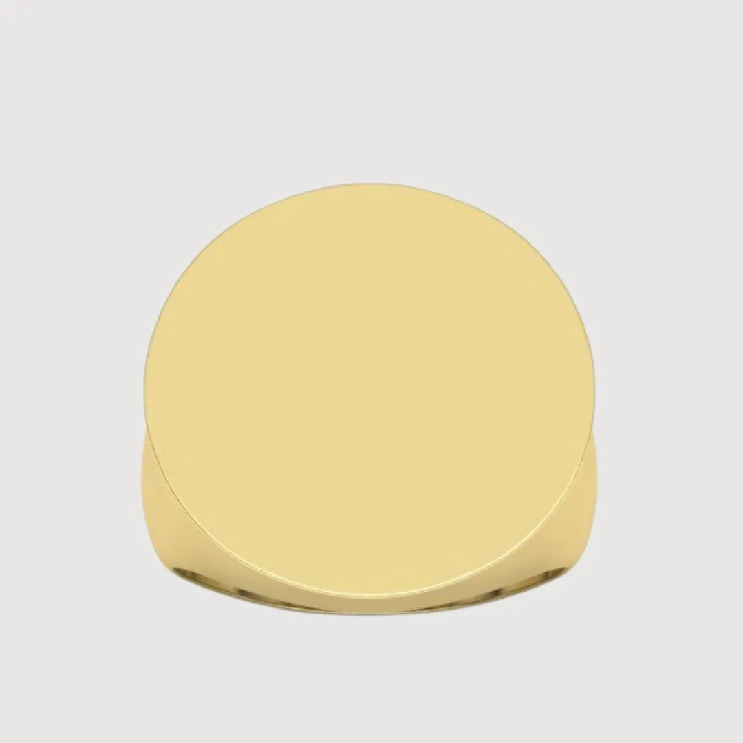 14k Gold Round Top Signet Ring