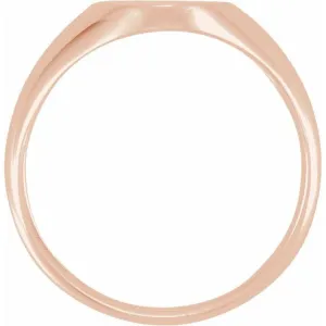 14K Rose 11x9.5 mm Oval Signet Ring