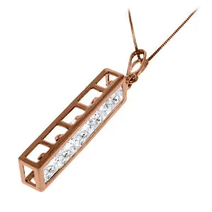 14K Solid Rose Gold Natural Rose Topaz Necklace Gemstone