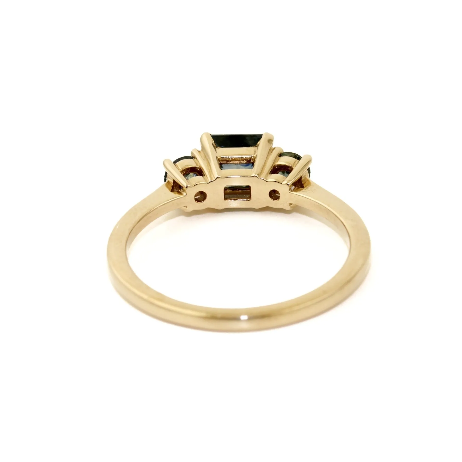 14K Teal Sapphire Engagement Ring