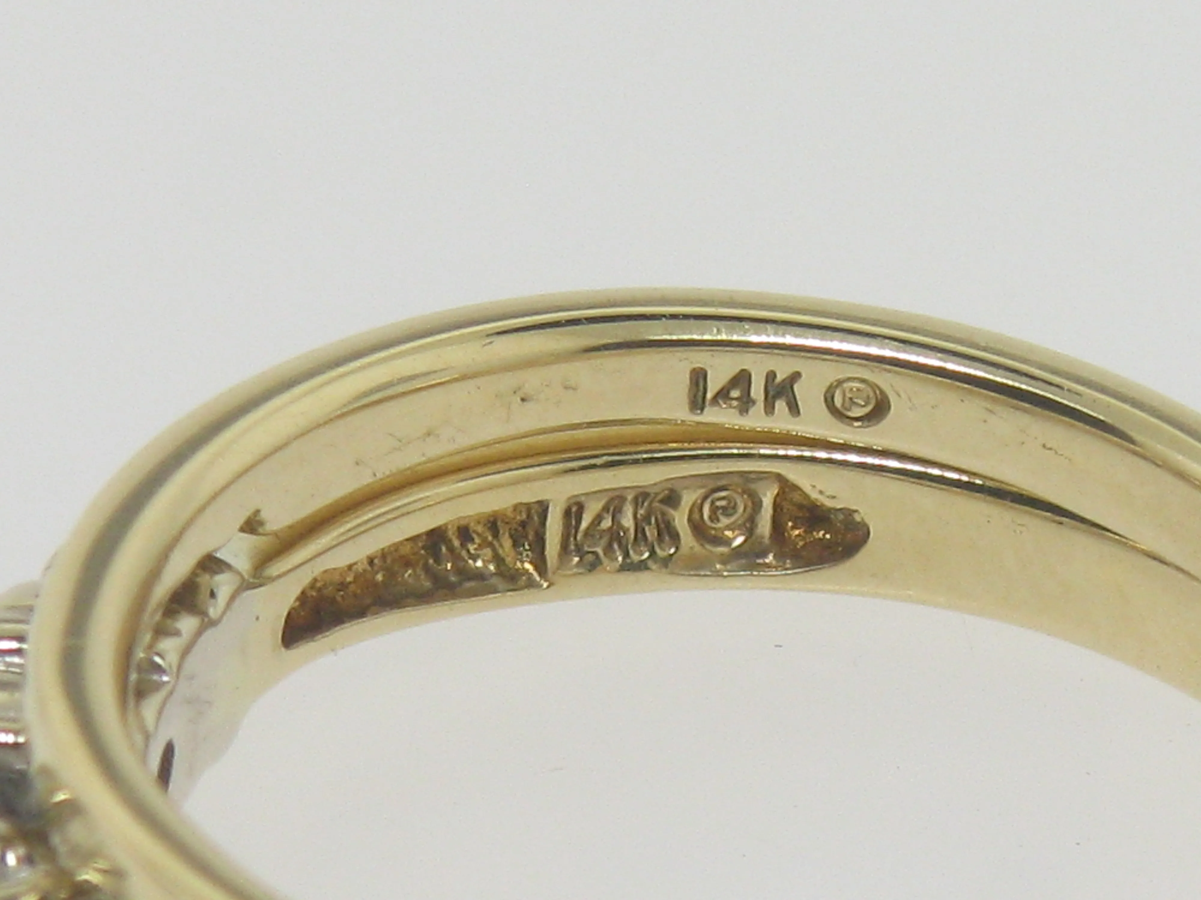 14k Tu Tone (Yellow & White) Gold Engagement Ring   Wedding Band (Not Soldered)