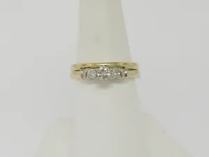 14k Tu Tone (Yellow & White) Gold Engagement Ring   Wedding Band (Not Soldered)