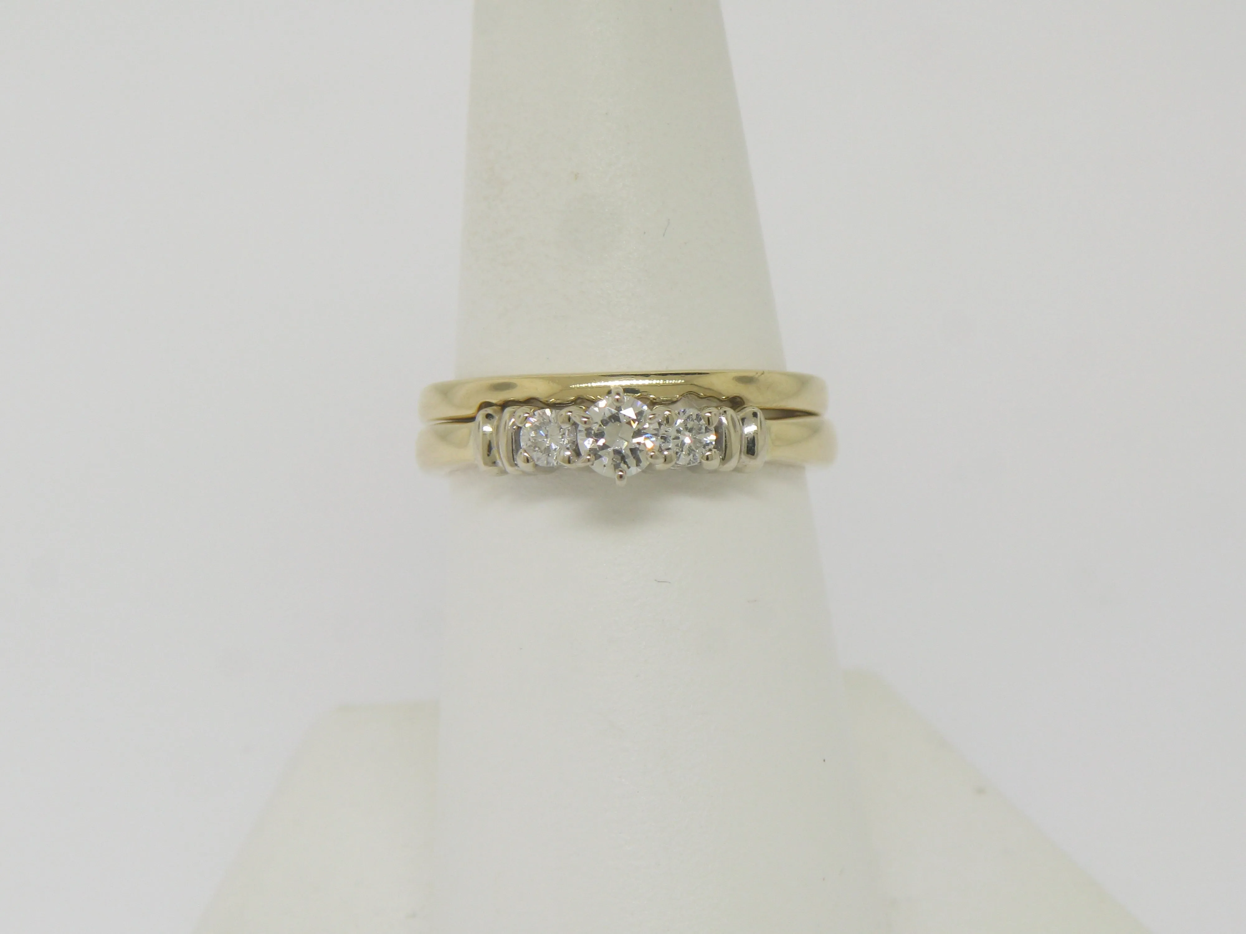 14k Tu Tone (Yellow & White) Gold Engagement Ring   Wedding Band (Not Soldered)