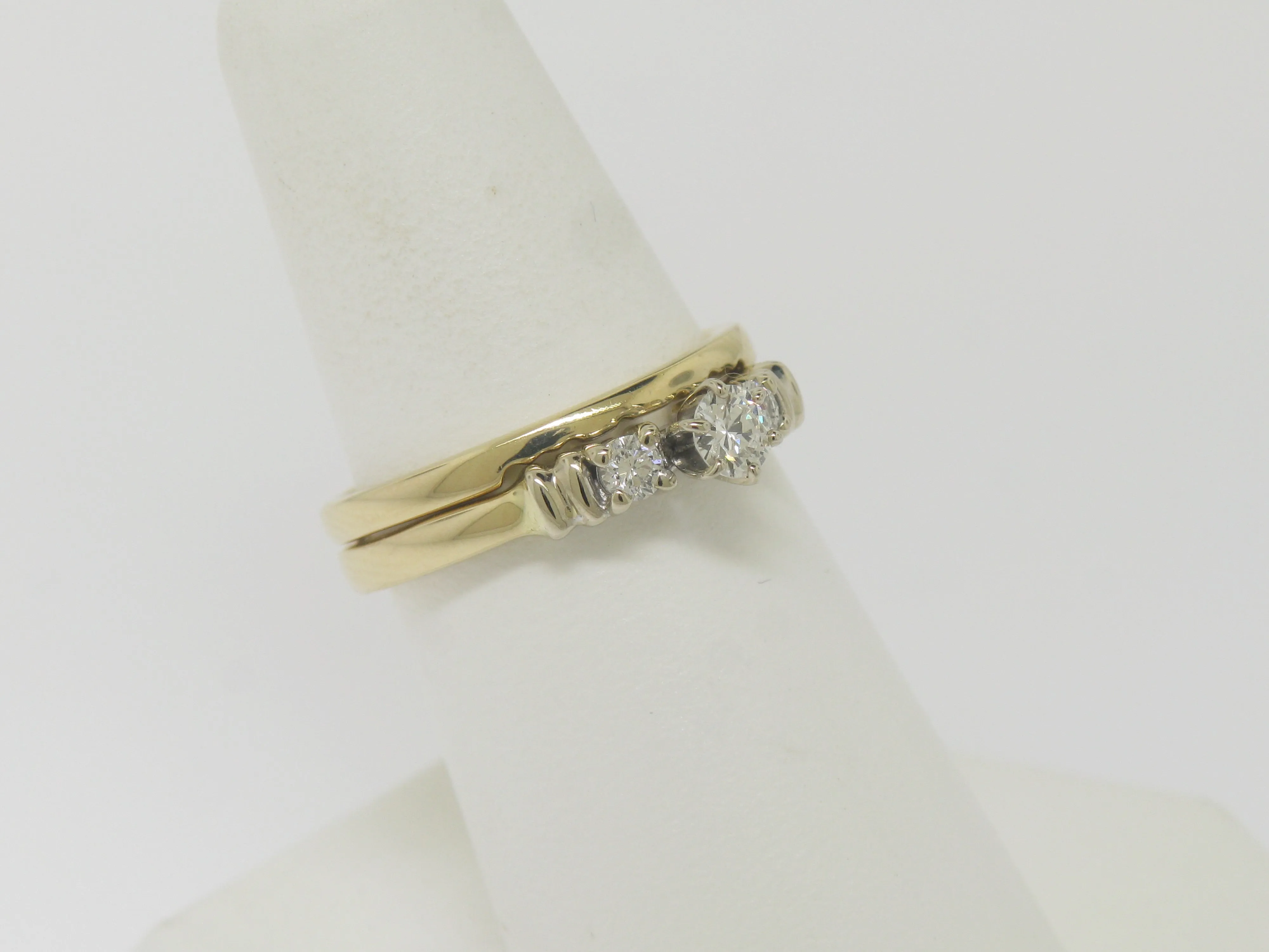 14k Tu Tone (Yellow & White) Gold Engagement Ring   Wedding Band (Not Soldered)
