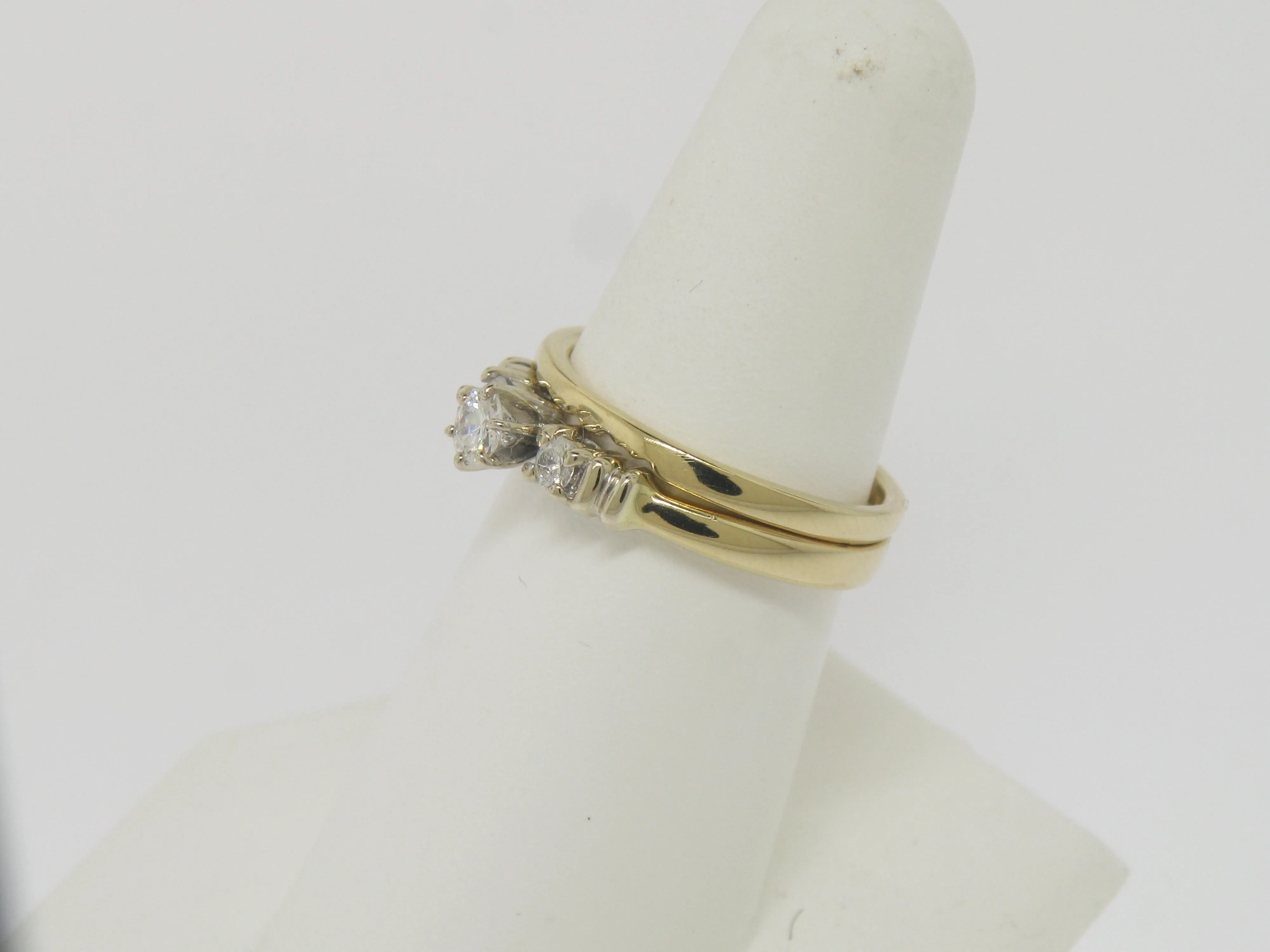 14k Tu Tone (Yellow & White) Gold Engagement Ring   Wedding Band (Not Soldered)