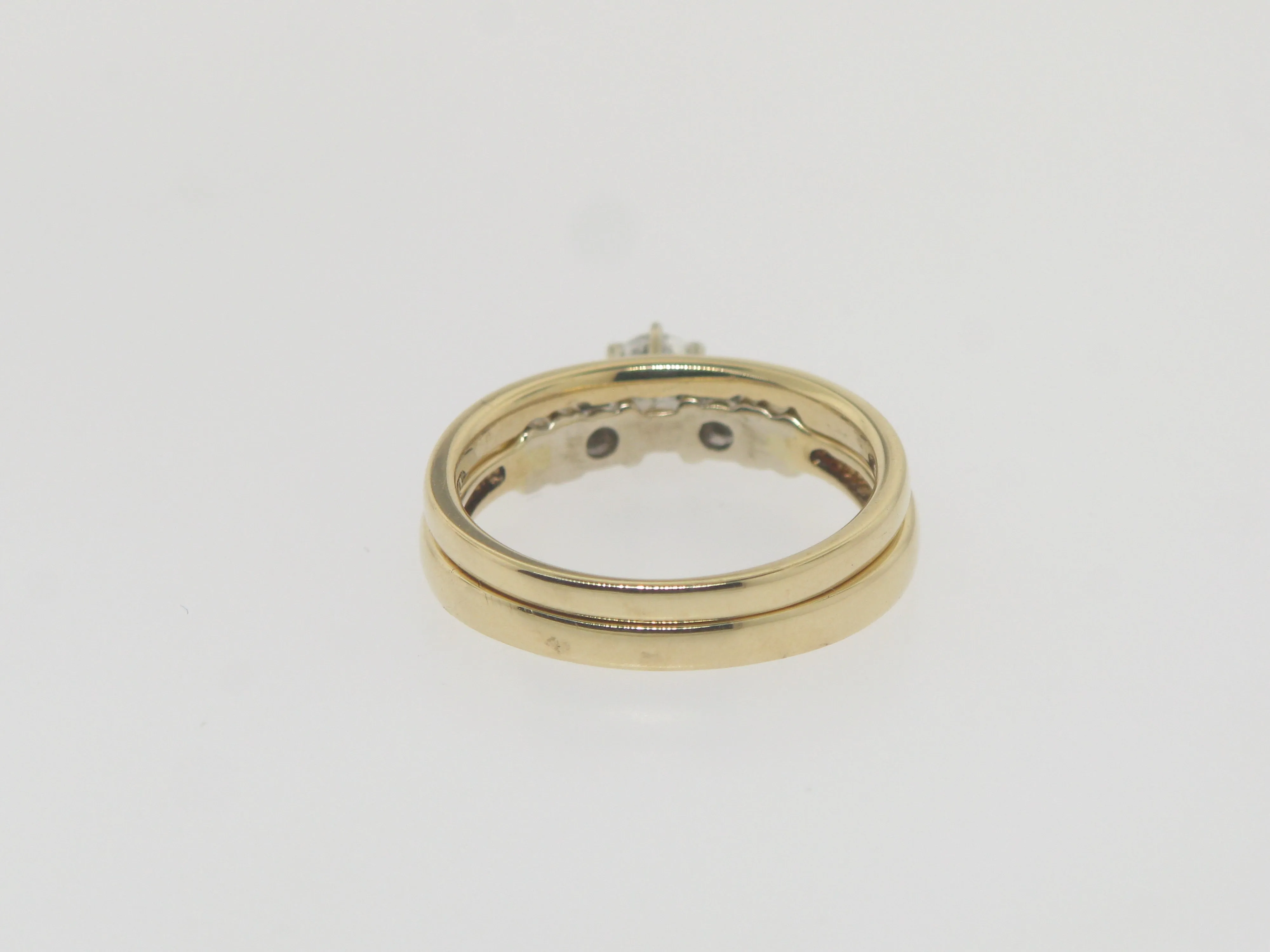 14k Tu Tone (Yellow & White) Gold Engagement Ring   Wedding Band (Not Soldered)