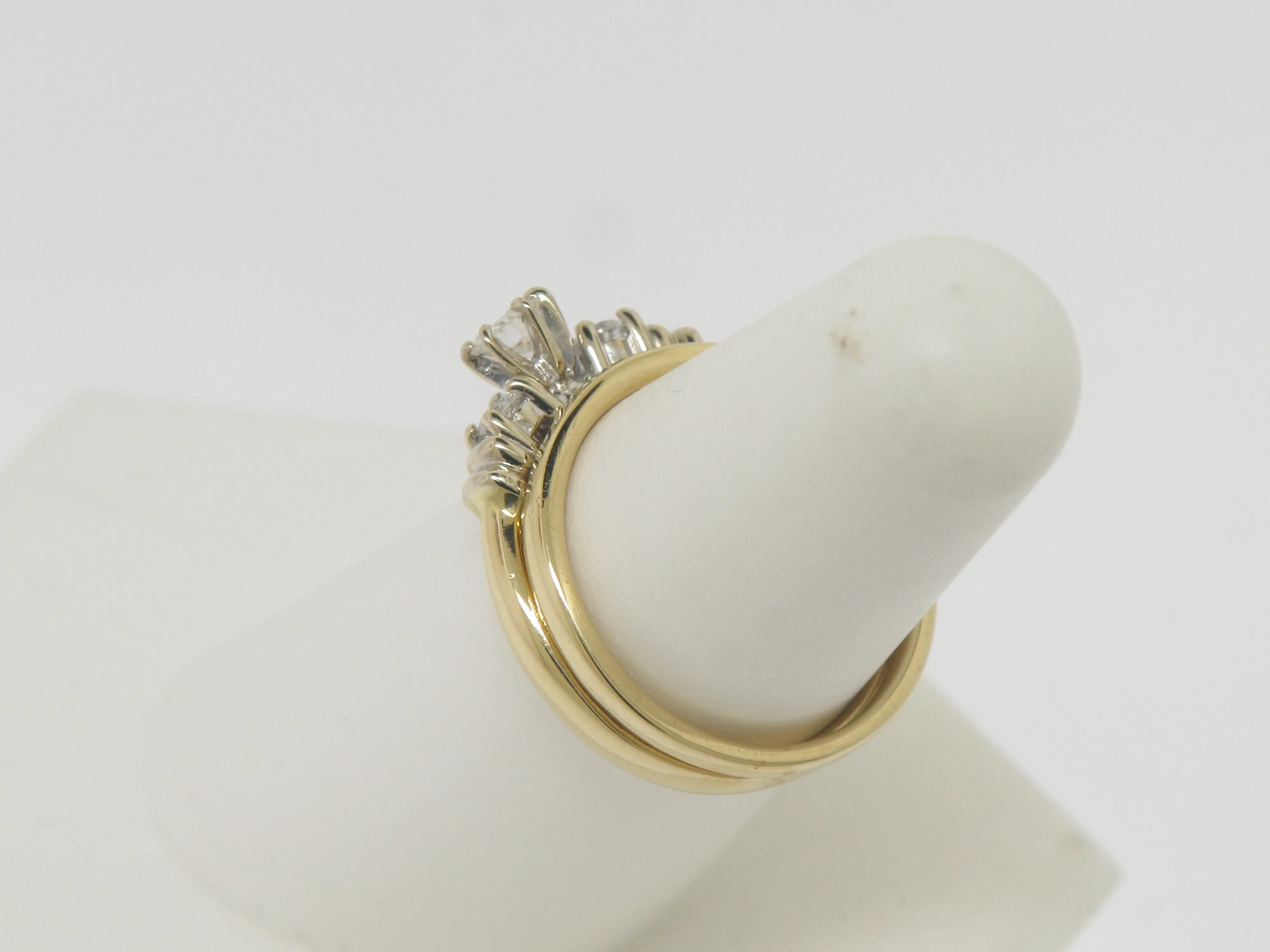 14k Tu Tone (Yellow & White) Gold Engagement Ring   Wedding Band (Not Soldered)