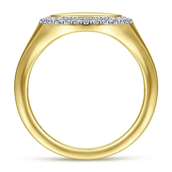 14k Yellow Gold Diamond Signet Ring - LR51521Y45JJ