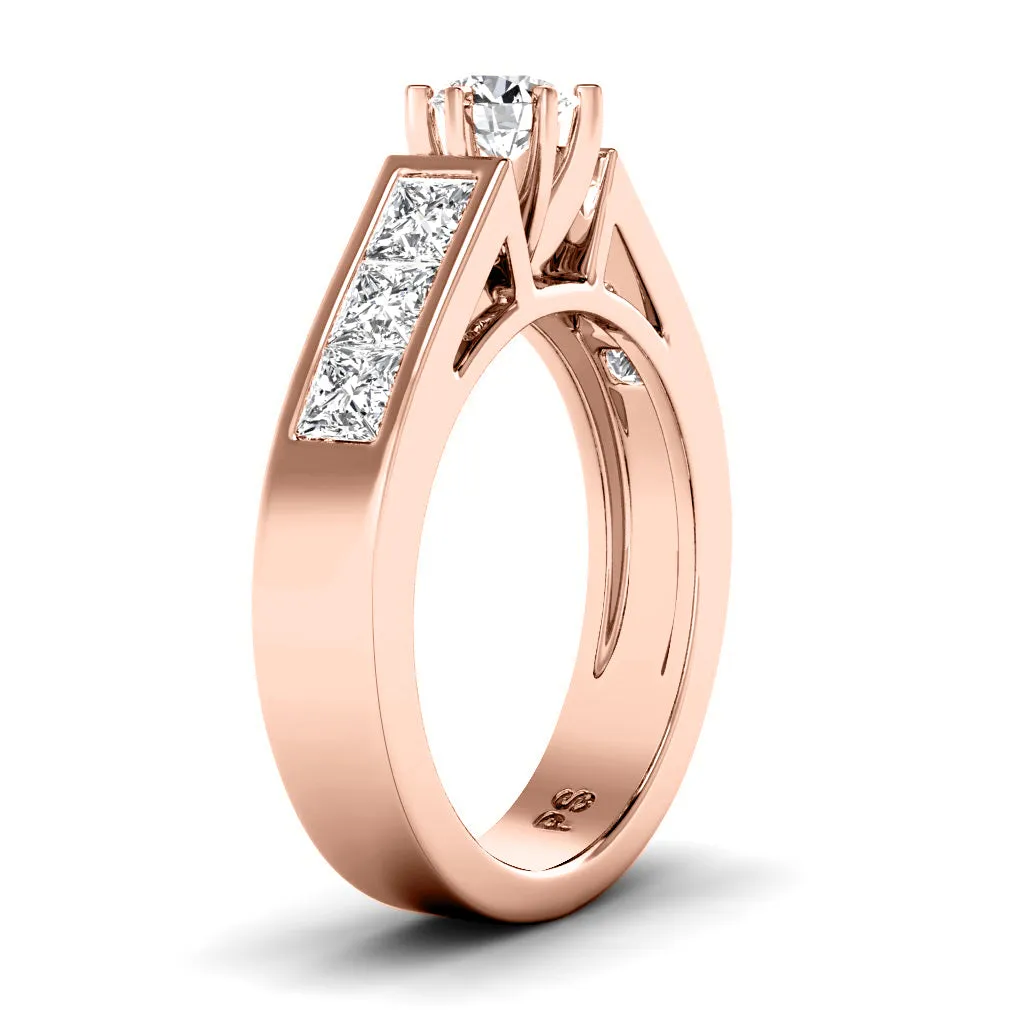 1.55-4.05 CT Princess & Round Cut Lab Grown Diamonds - Engagement Ring