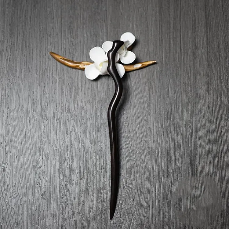 18cm Sandalwood Chinese Hairpin Zan (Shape 9)