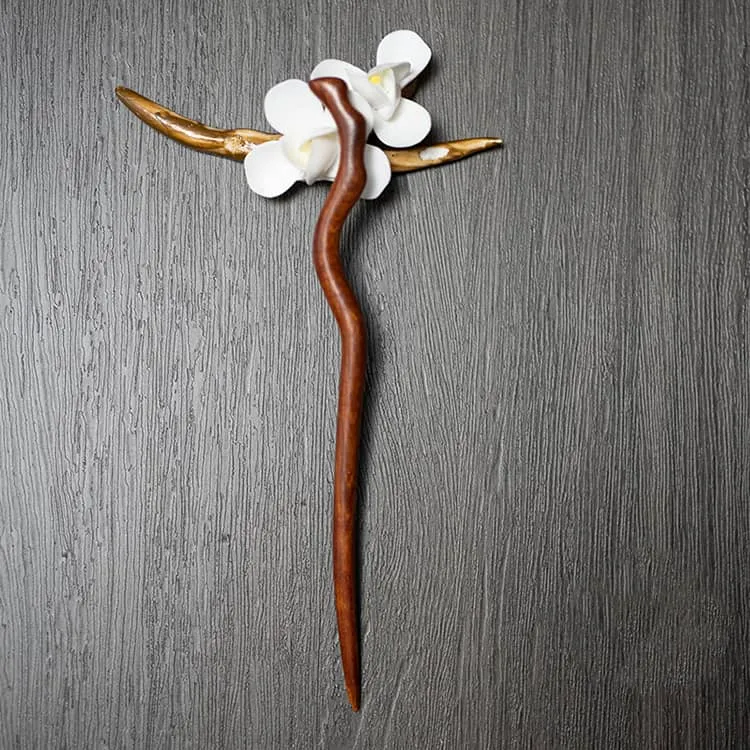 18cm Sandalwood Chinese Hairpin Zan (Shape 9)