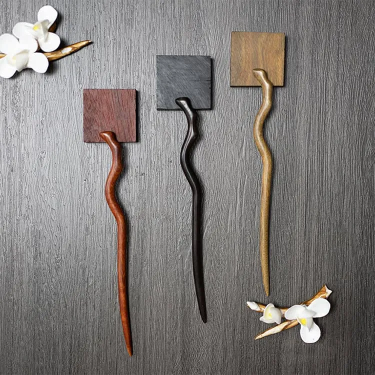 18cm Sandalwood Chinese Hairpin Zan (Shape 9)