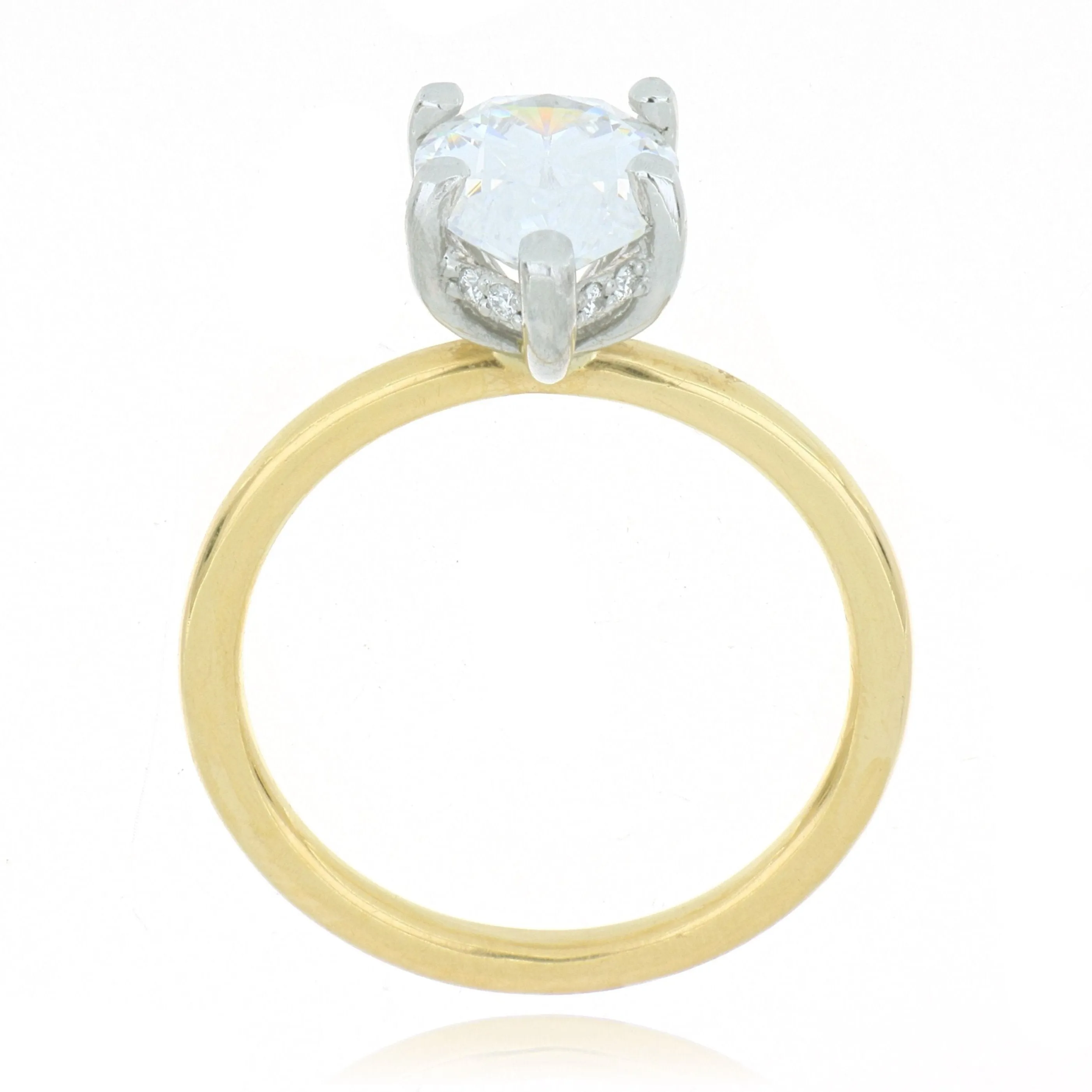 18k Yellow Gold and Platinum Engagement Semi-Mount