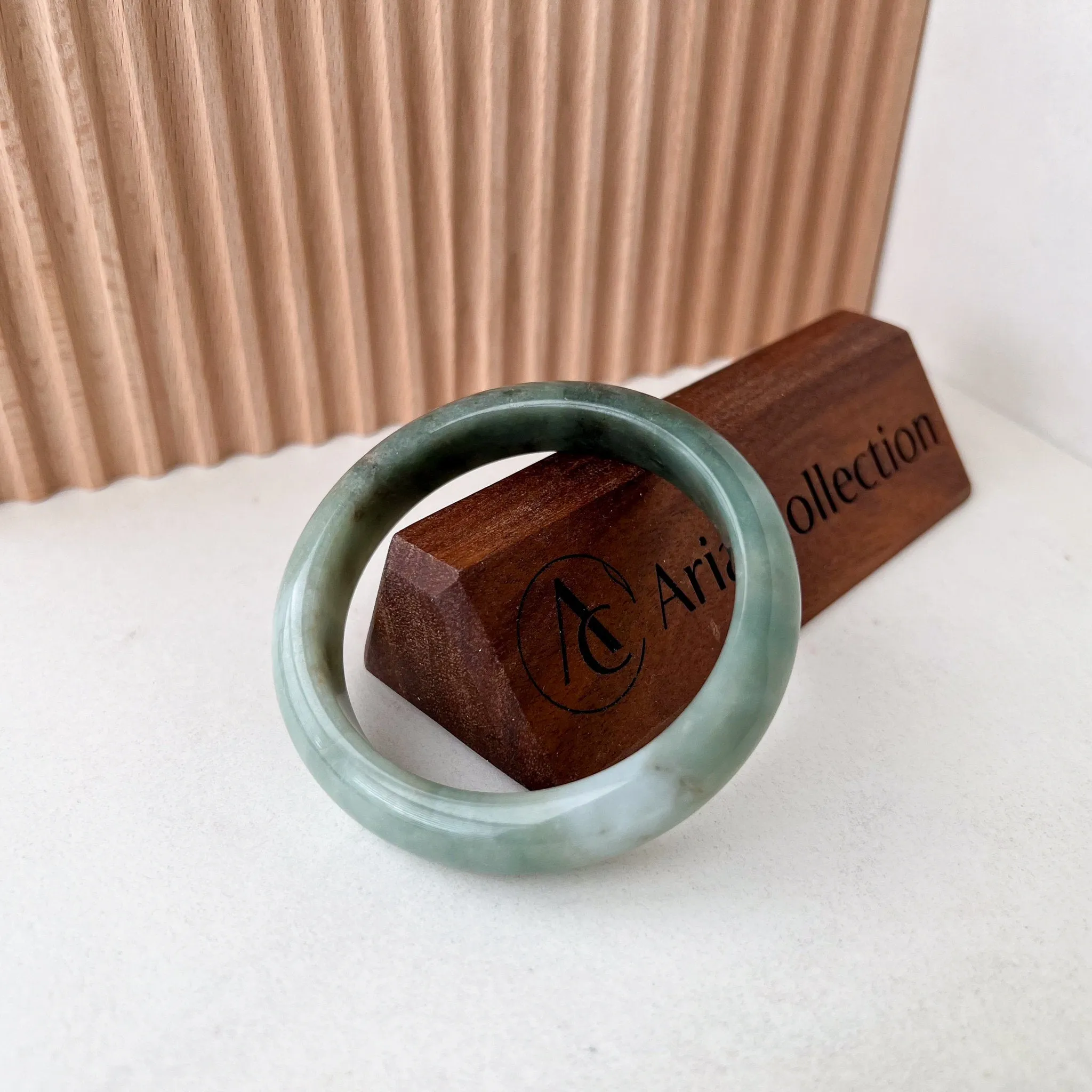 56.2 mm Green Jadeite Jade Bangle, Burmese Grade A Jadeite Jade, XYSZ-0123-005619