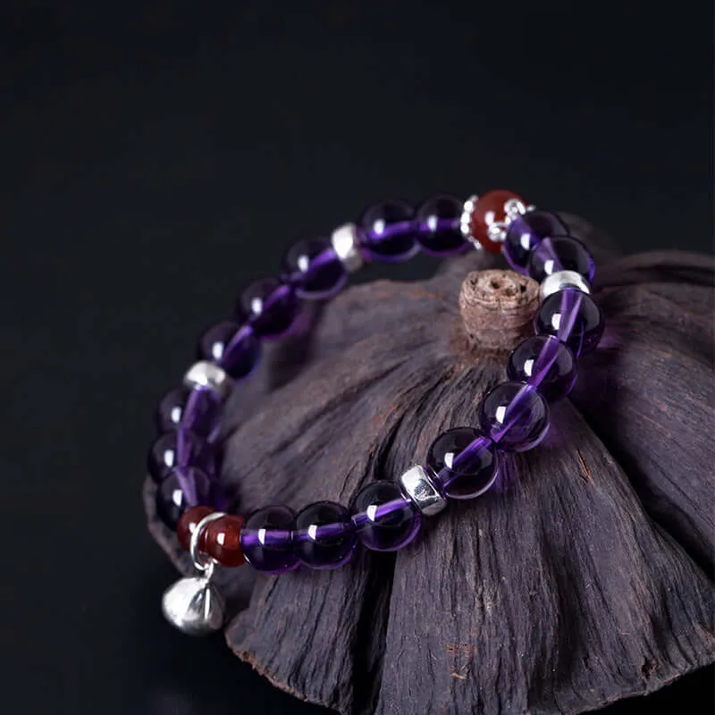 925 Silver Amethyst Lotus Bracelet