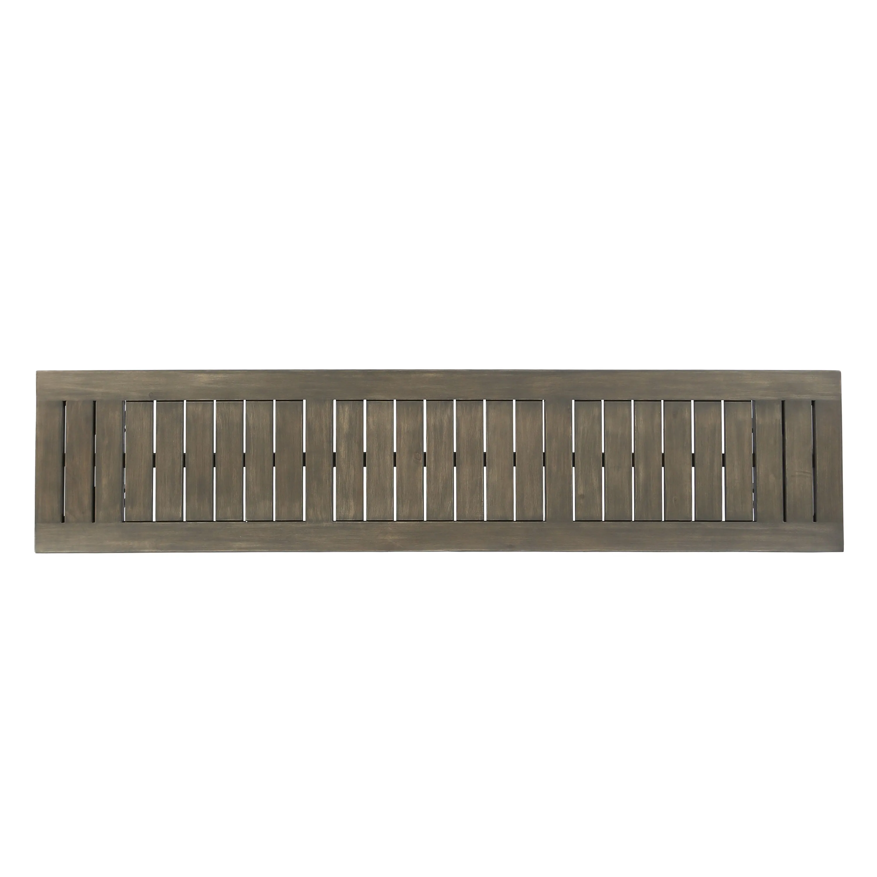 Abbet Outdoor Farmhouse Slat-Top Acacia Wood Bench w/ Metal Hairpin Legs