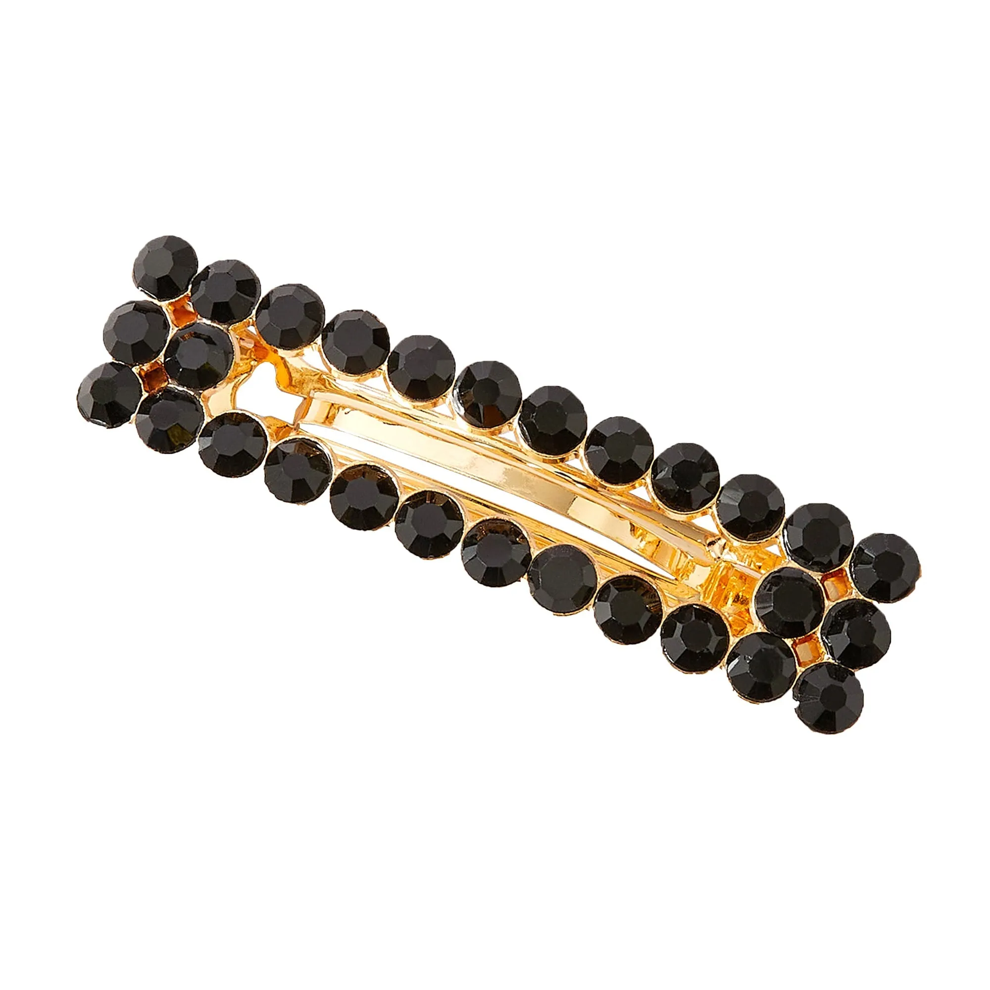 Accessorize London Women's Black Gem Rectangle Barette Hair Clip