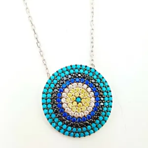 ALANA EVIL EYE TURQUOISE STERLING SILVER NECKLACE