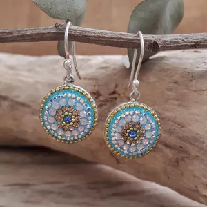 Allegra Coin Daisy Dream TQ Drop Earrings