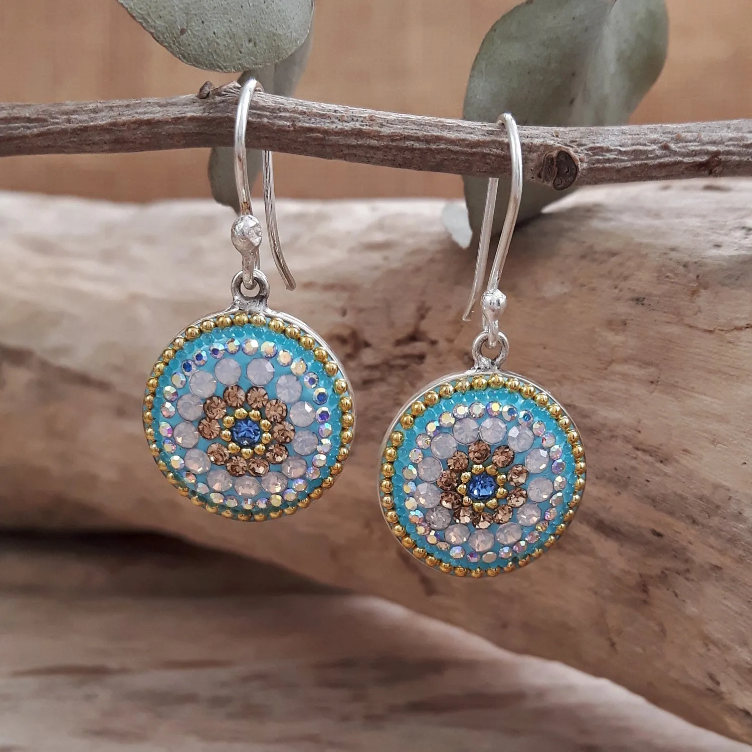 Allegra Coin Daisy Dream TQ Drop Earrings