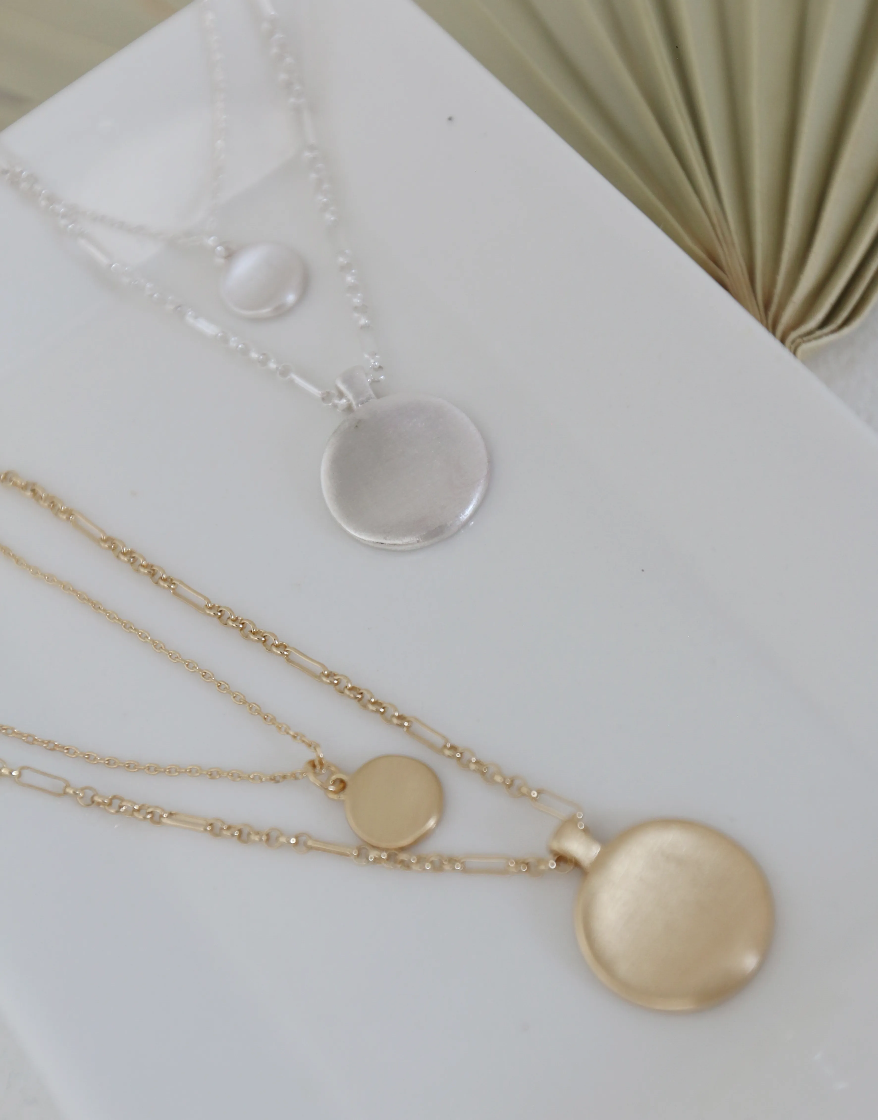 Amber Double Chain Necklace Set
