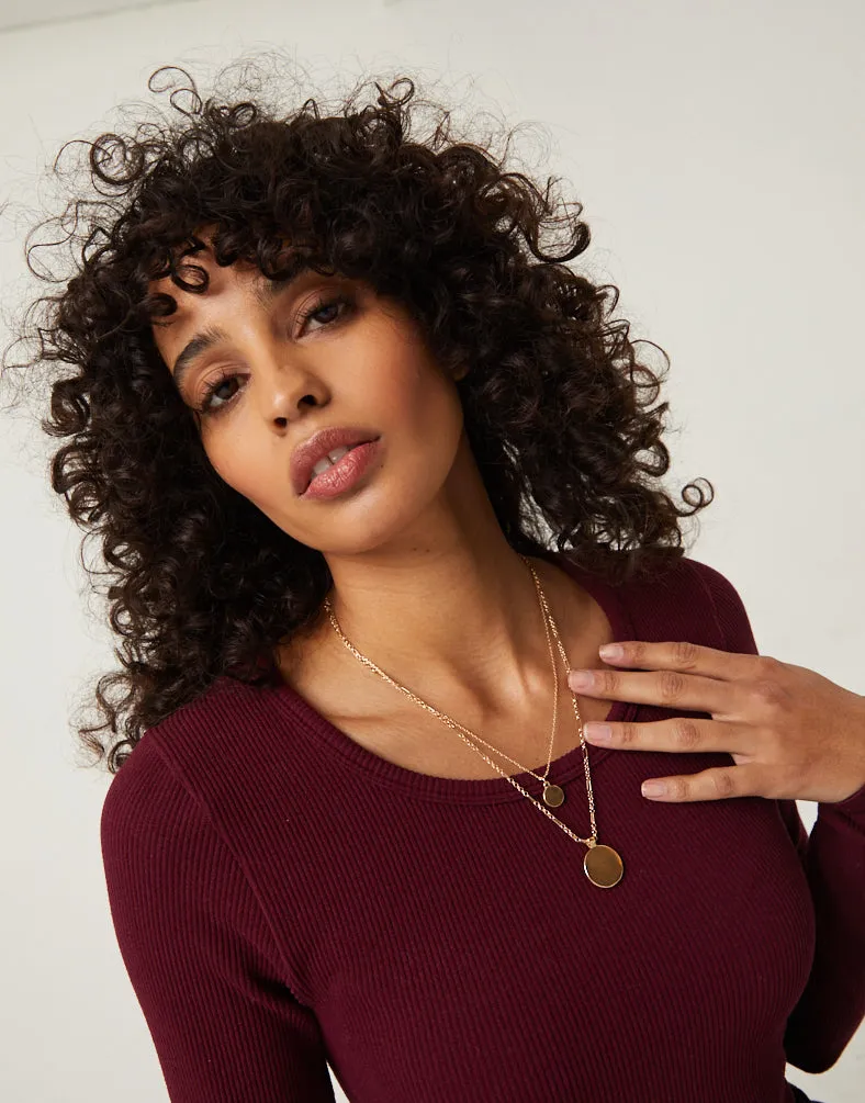 Amber Double Chain Necklace Set