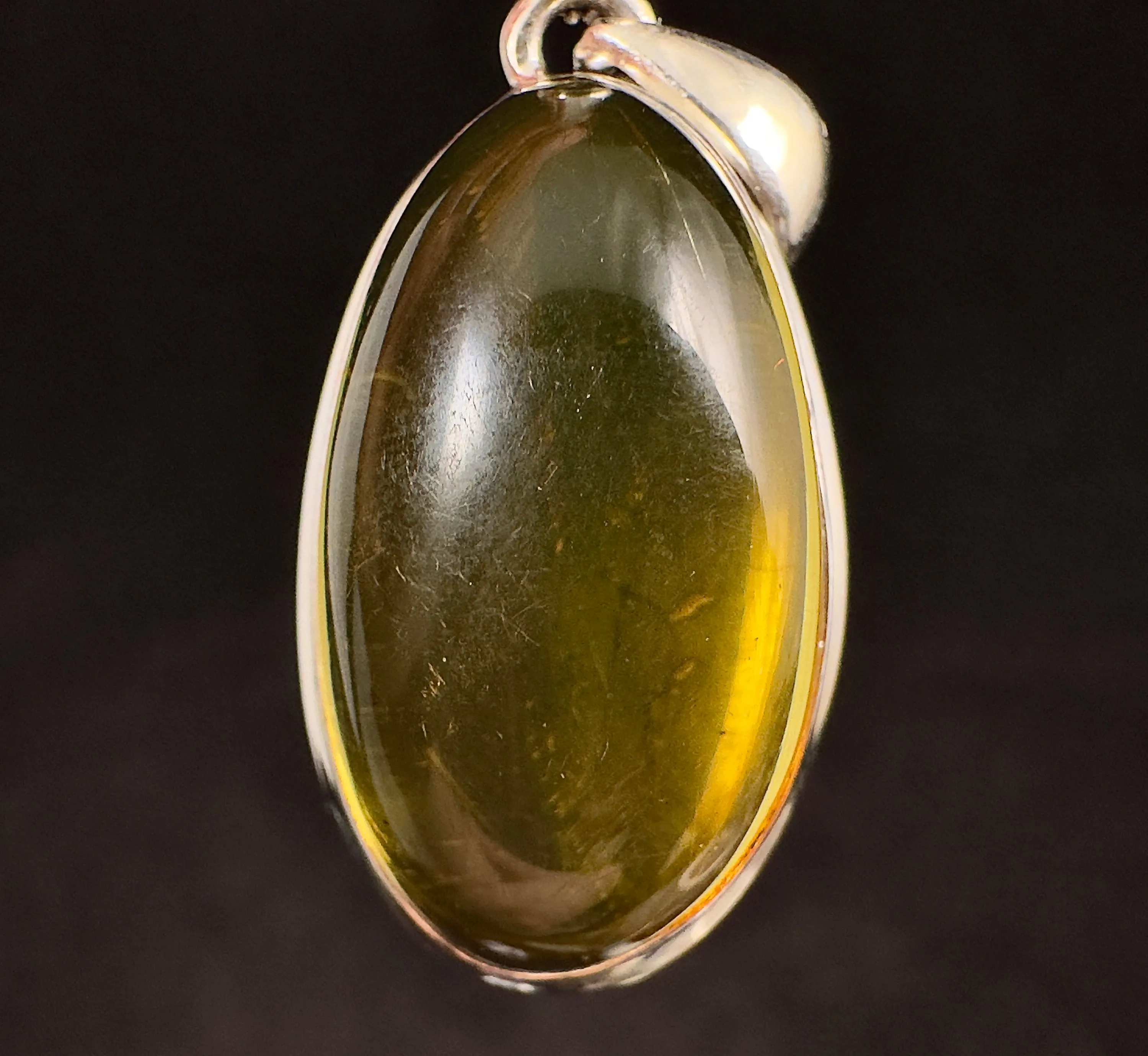 AMBER Pendant - AAA, Sterling Silver - Crystal Pendant, Fine Jewelry, Healing Crystals and Stones,  53426