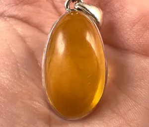 AMBER Pendant - AAA, Sterling Silver - Crystal Pendant, Fine Jewelry, Healing Crystals and Stones,  53426