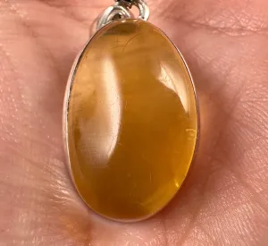 AMBER Pendant - AAA, Sterling Silver - Crystal Pendant, Fine Jewelry, Healing Crystals and Stones,  53427