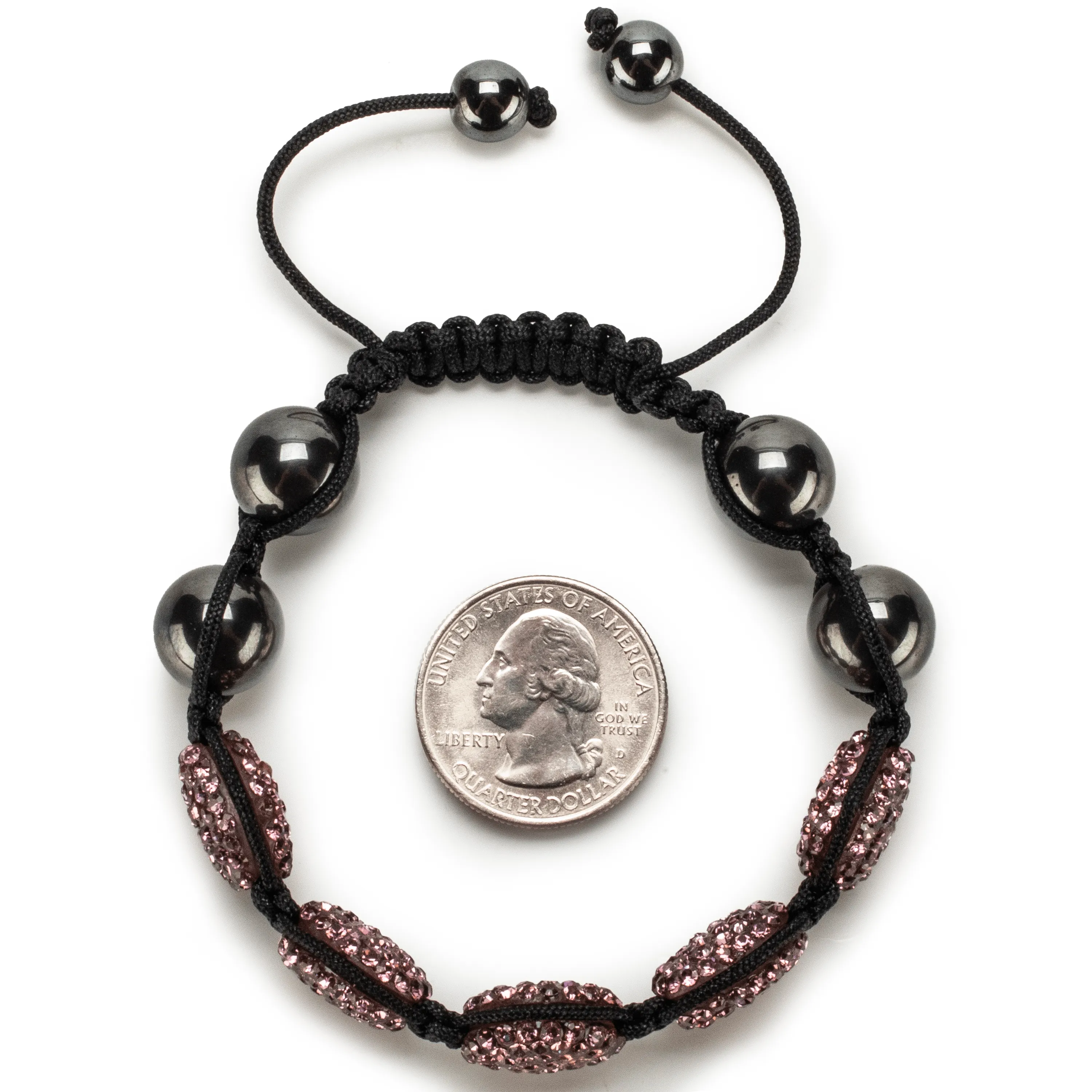 Amethyst  Crystal Oval  Shamballa Bracelet