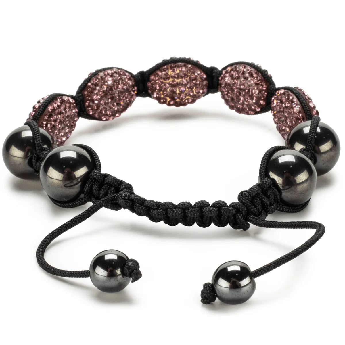 Amethyst  Crystal Oval  Shamballa Bracelet