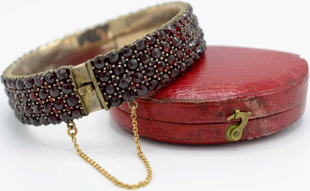 Antique Bohemian garnet bracelet.