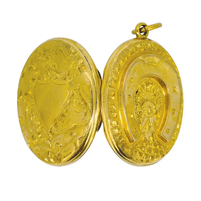 Antique Gold Horse Shoe Locket