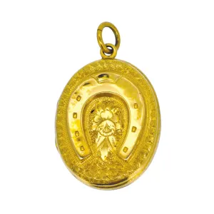 Antique Gold Horse Shoe Locket
