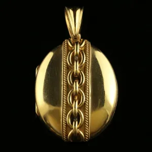 Antique Victorian Locket Circa 1880 18Ct On Silver