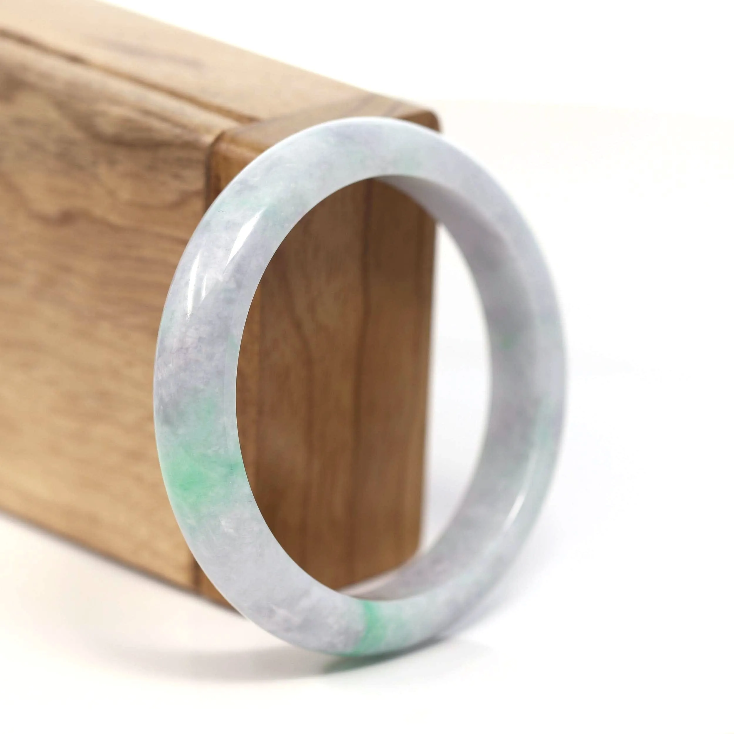 Baikalla™ "Classic Bangle" Genuine Burmese Green Jadeite Jade Bangle Bracelet (56.60mm) #T210
