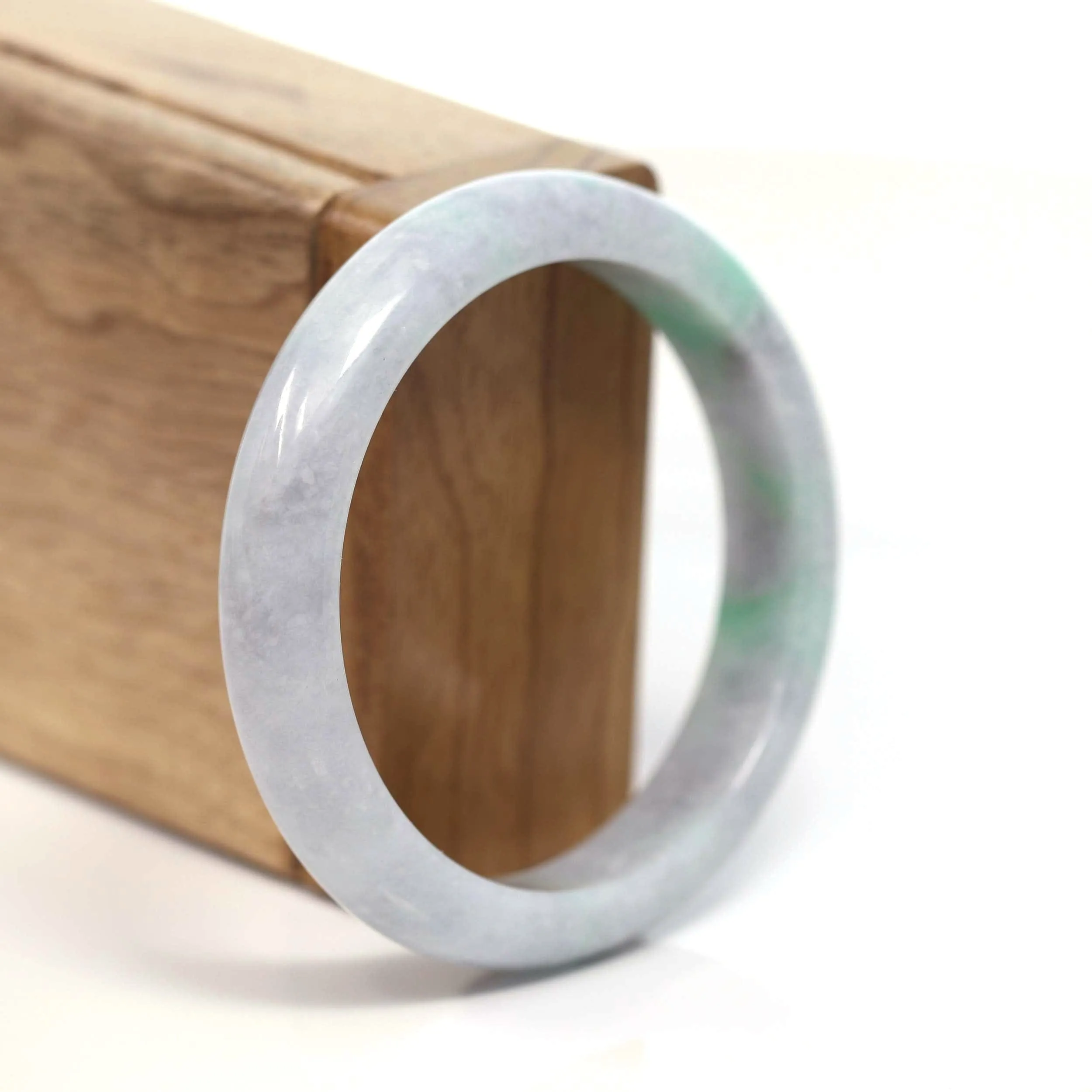 Baikalla™ "Classic Bangle" Genuine Burmese Green Jadeite Jade Bangle Bracelet (56.60mm) #T210