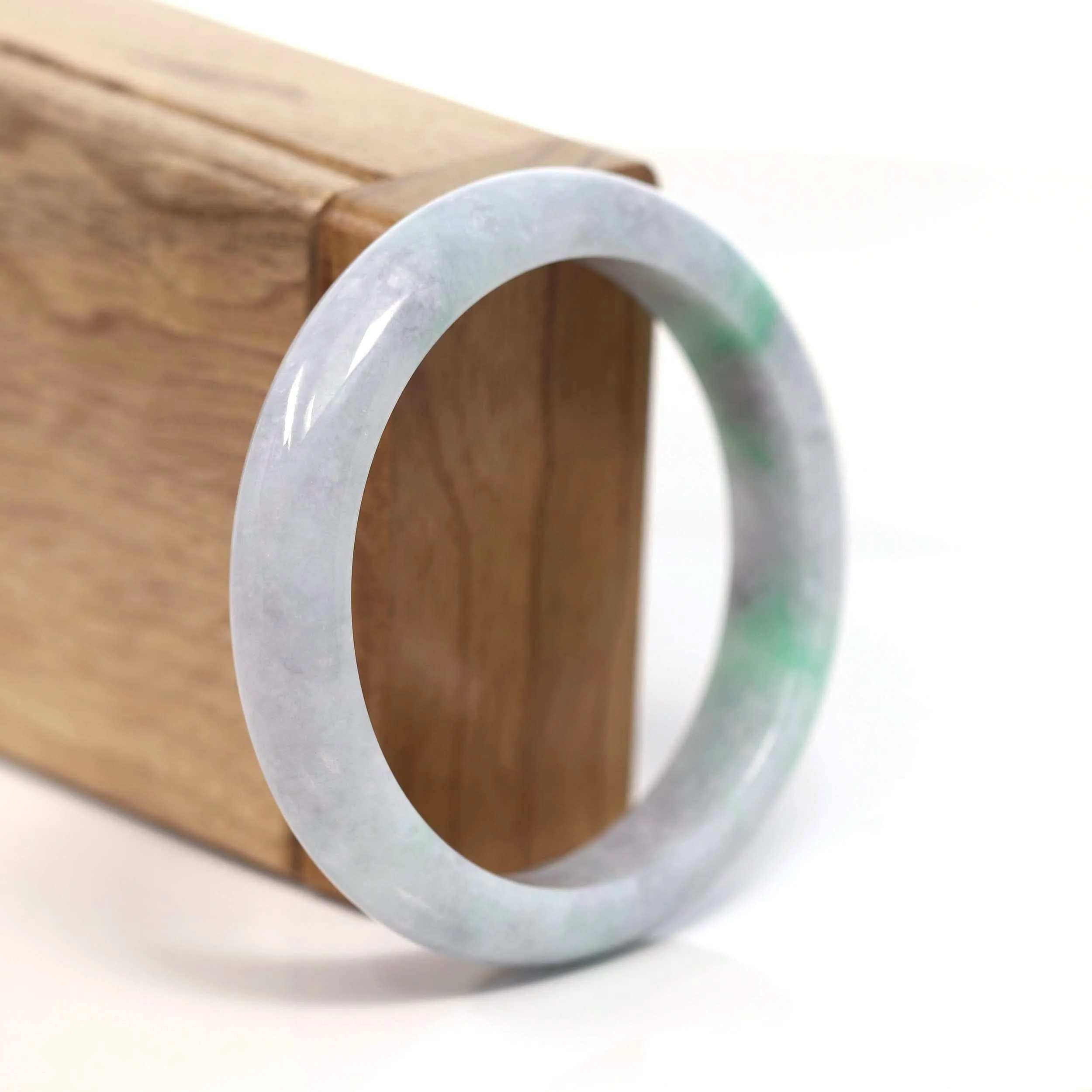 Baikalla™ "Classic Bangle" Genuine Burmese Green Jadeite Jade Bangle Bracelet (56.60mm) #T210