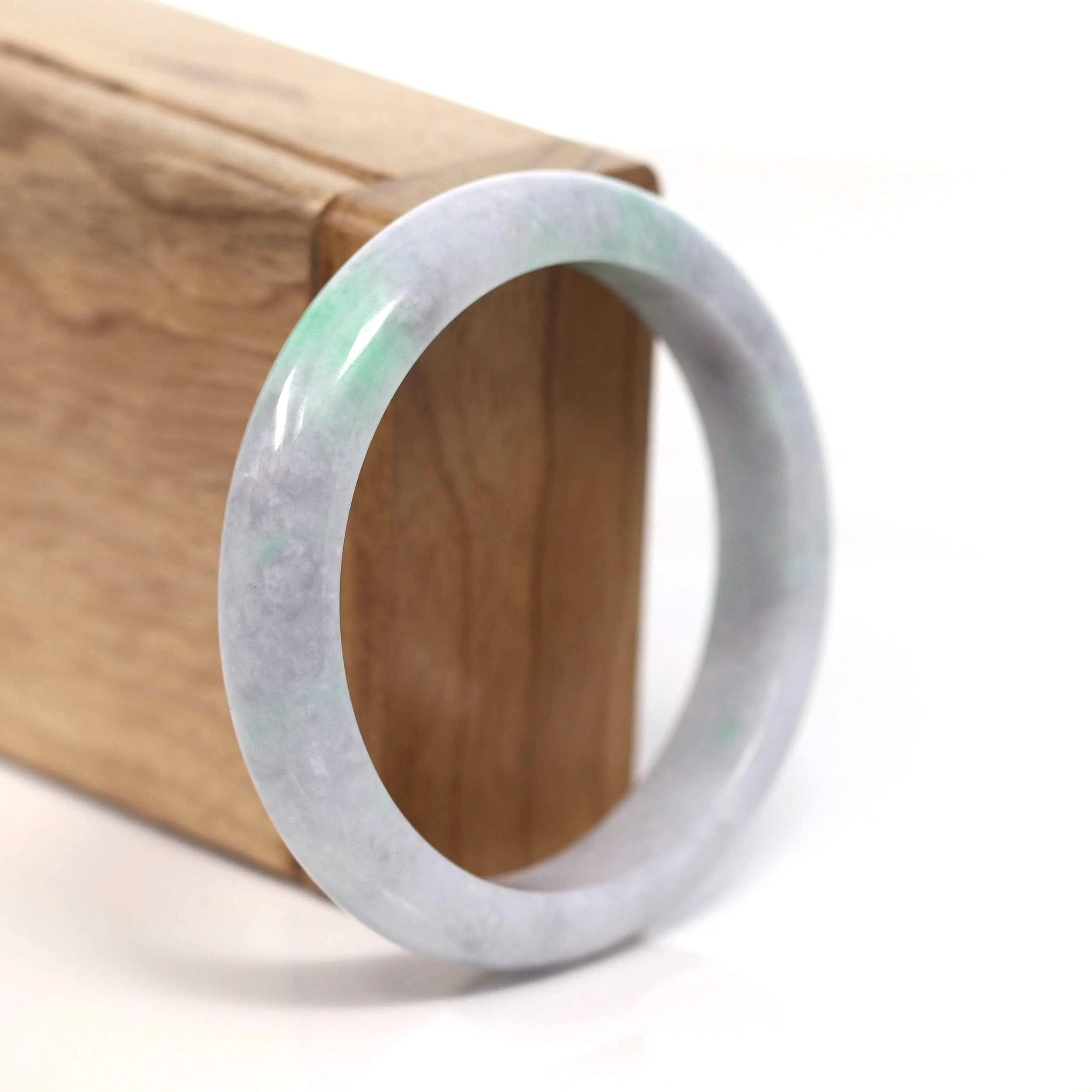 Baikalla™ "Classic Bangle" Genuine Burmese Green Jadeite Jade Bangle Bracelet (56.60mm) #T210