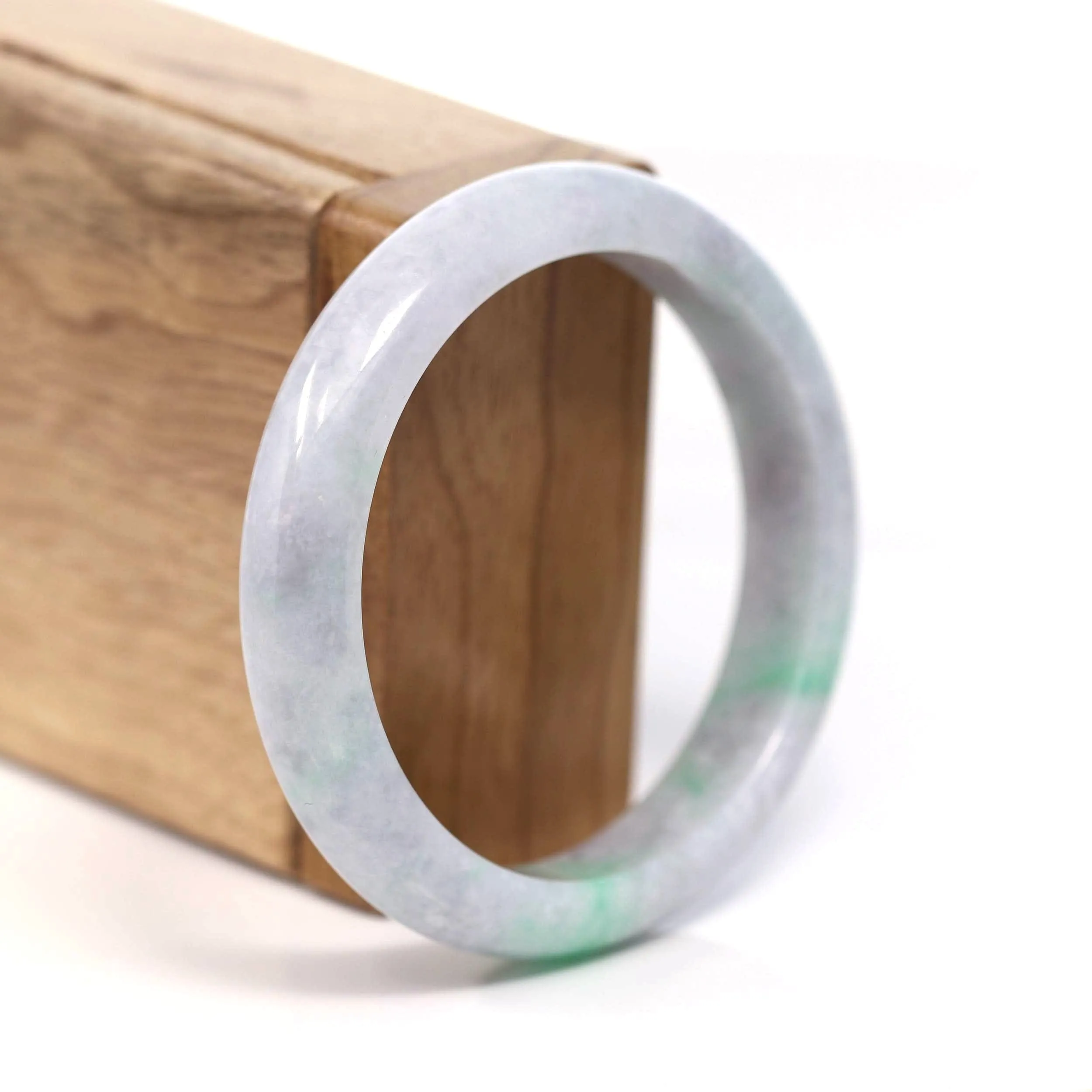Baikalla™ "Classic Bangle" Genuine Burmese Green Jadeite Jade Bangle Bracelet (56.60mm) #T210